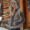Vintage Viking Celtic Knot Full Zip Comfy Knit Hoodie elevenforest