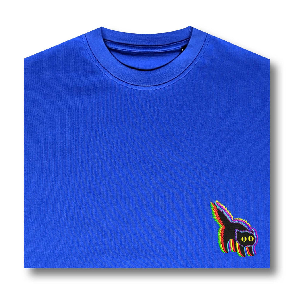 Women's Colorful Glitch Cat Art Short Sleeve T-shirt artswardrobe