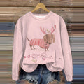 Comstylish Women's Dachshund Trough The Snow Christmas Printed Sweatshirt