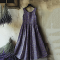 Vintage Floral Pattern Art Linen Tank Dress artswardrobe
