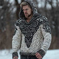 Men's Viking Inspired Celtic Chunky Knit Hooded Sweater elevenforest