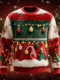 Comstylish Men's Vintage Christmas Art Cozy Plush Sweatshirt