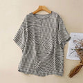 Women's Vintage Abstract Geometric Print Lines T-shirt artswardrobe