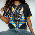 Ancient Egyptian Black Cat Art T Shirt elevenforest