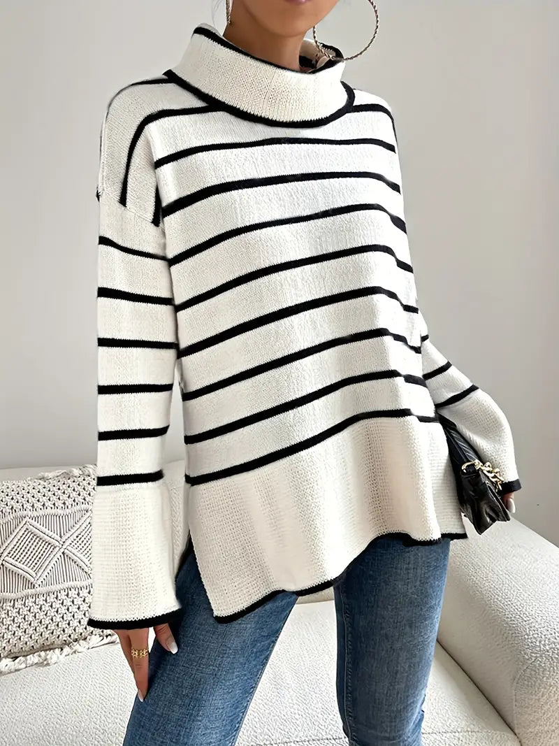 JO | Striped turtleneck sweater