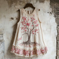 Comstylish Women's Cherry Blossom Embroidery Lace Art Linen Tank