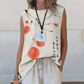 Comstylish Floral Art Printed Casual Sleeveless Top