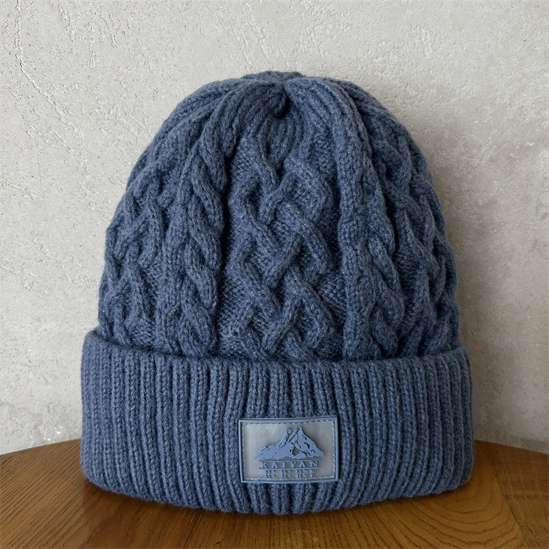 Unisex Thick Needle Wool Mountain Embroidery Knitted Hat elevenforest