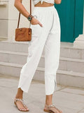 Women's Pure Color Casual Cotton Pants