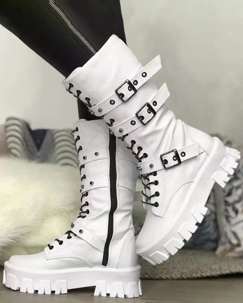 KS | Boots with zipper and buckles