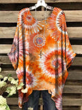 Women's Abstract Gorgeous Tie-Dye Print Casual Top