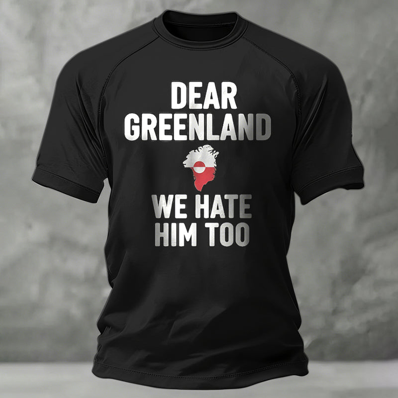 Men's Vintage Greenland Pattern Crew Neck Casual T-shirt elevenforest