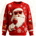 Comstylish Women's Fun Santa Claus Plush Crew Neck Sweatshirt
