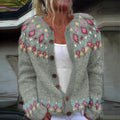 Fairman Island Geometric Contrast Sweater Cardigan elevenforest