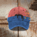 Abstract Creative Lazy Black Cat Painting Art Retro Casual Cap elevenforest