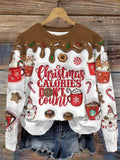 Comstylish Women's Christmas Calories Don't Count Print Sweatshirt