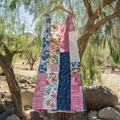 Vintage Floral Patchwork Art Linen Tank Dress artswardrobe