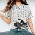 Cat Text Painting Art T-Shirt elevenforest