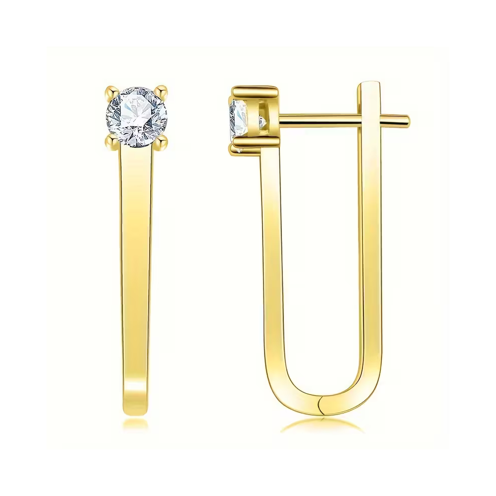 Elegant Gold Crystal Earrings