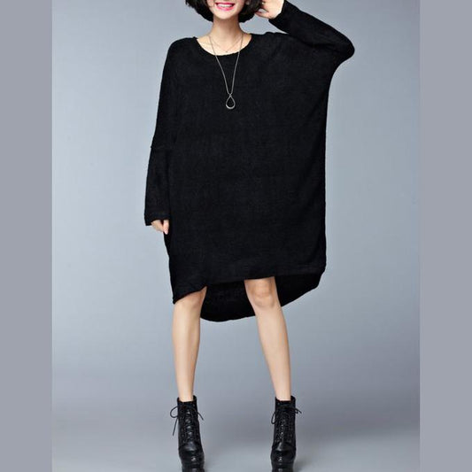 Autumn Black Sweater Dresses Oversize Long Sleeve Knit Maternity Dress