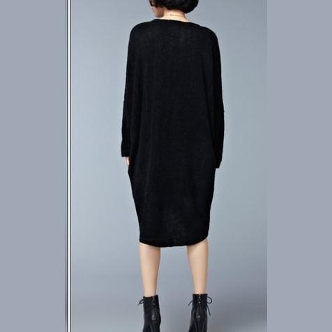 Autumn Black Sweater Dresses Oversize Long Sleeve Knit Maternity Dress