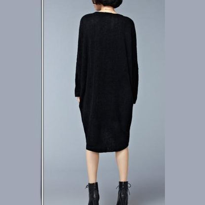 Autumn Black Sweater Dresses Oversize Long Sleeve Knit Maternity Dress