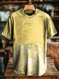 Cartoon Sun Sunshine Vintage Art Print Casual T-shirt For Men And Wome