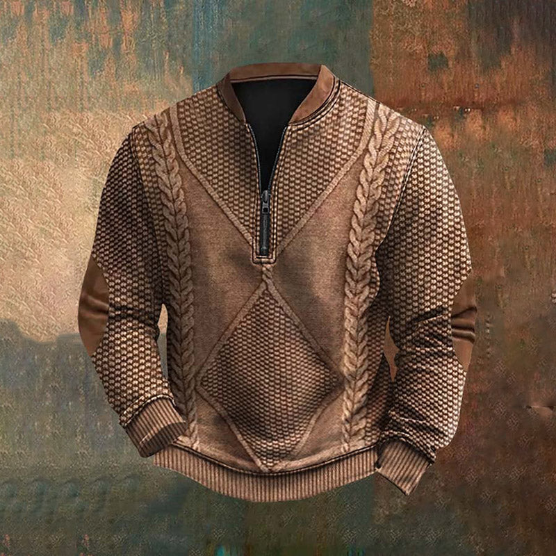 Vintage Western Men's Zipper Sweatshirt elevenforest
