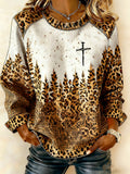 Comstylish Women's Vintage Faith Print Sweatshirt
