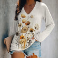 Comstylish Floral Pattern V-Neck Top