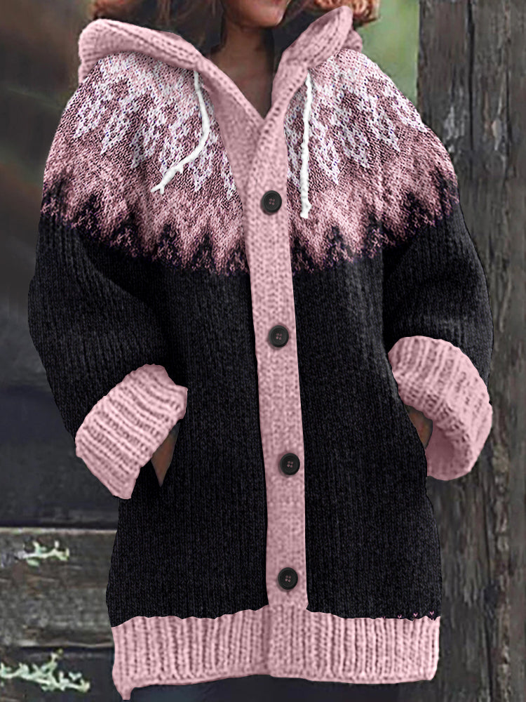 Vintage Tribal Icelandic Pattern Cozy Cardigan Sweater artswardrobe