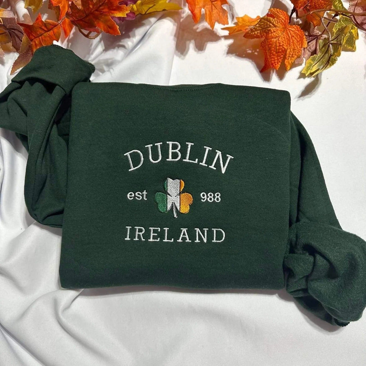 Comstylish Dublin Ireland Embroidery Cozy Sweatshirt