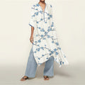 Comstylish Japanese Cherry Blossom Lino Flowy Kaftan & Pants Set