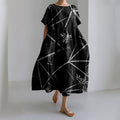 Comstylish Vintage Bamboo Art Linen Blend Maxi Dress