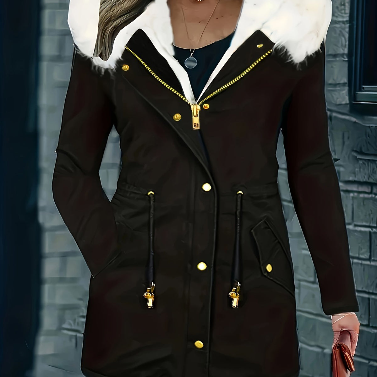 JO | Casual jacket with hood and faux fur