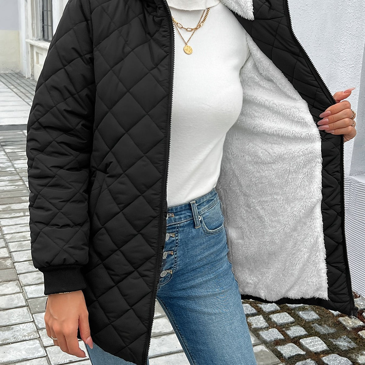 JO | Quilted puffer jacket with zipper
