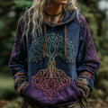 Women's Viking Tree Of Life Celtic Knot Art Gradient Comfort Hoodie artswardrobe