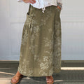 Comstylish Vintage Floral Print Pocket Casual Skirt