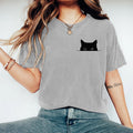 Comstylish Women's Black Cats Art Washed T Shirt