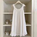 Vintage Ruffle Trim Linen Dress artswardrobe