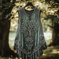 Boho Viking Tribal Celtic Knot Life Of Tree Patchwork Art Sleeveless Tank Top artswardrobe