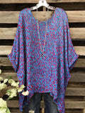 Women's Art Colorful Wave Print Casual Top