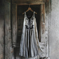 Women's Vintage Viking Raven Rune Print Cotton And Linen Dress artswardrobe
