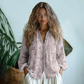 Vintage Wildflowers Floral Art  Linen Print  Long Sleeve Shirt artswardrobe