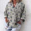 Comstylish Vintage Japanese Traditional Sashiko Art Linen Blend Tunic