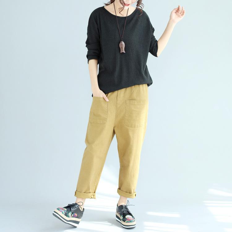 Baggy Loose Winter Woolen Black Sweater Fit Long Sleeve Knit Pullover