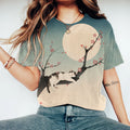 Comstylish Cute Cats Sakura Art Vintage T-shirts