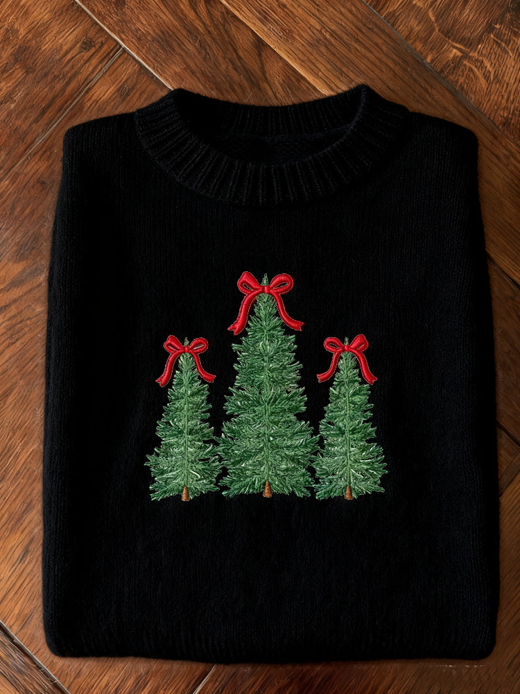 Comstylish Women's Christmas Art Print Casual Sweater
