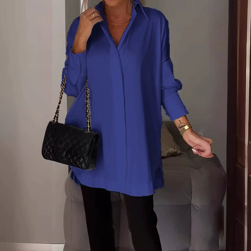 Comstylish Women's Loose Simple Long Sleeve Shirts