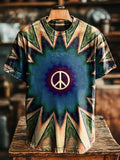 Hippie Visual impact Vintage Art Print Casual T-shirt For Men And Wome